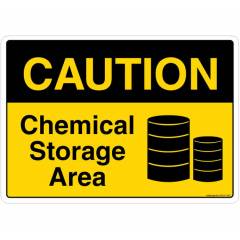 Safety Sign Store Caution: Chemical Storage Area Sign Board, SS107-A4V-01