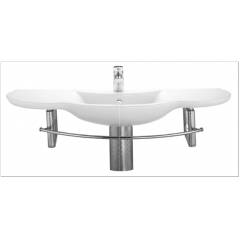 Cotto SC-0282 BLOOM Vanity Wash Basin with Integral Shelf and Stainless Trap Cover, Colour: White