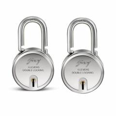 Godrej 6 Levers Round Padlock with 3 Keys, 8148 (Pack of 2)