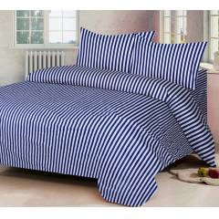 IWS Navy Blue Luxury Cotton Printed Double Bedsheet with 2 Pillow Covers, CB1502