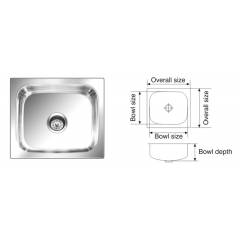 Nirali Grace Plain Glossy Finish Kitchen Sink Bowl Size 560x410x254 Mm