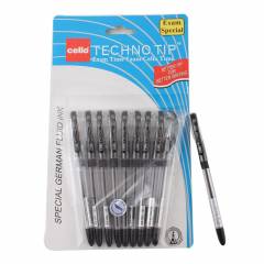Cello Techno Tip Black Ball Point Pen (Pack of 10)