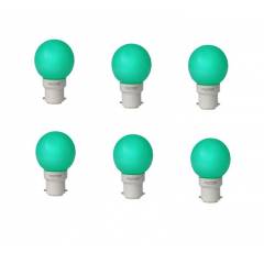 Pyrotech 0.5W LED Deco Green Bulb, PELB0.5X6G (Pack of 6)