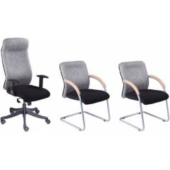 Divano Modular 003 One High & Two Medium Back Executive Office Chair Set
