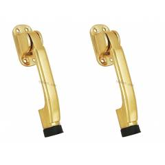 SmartShophar 5 Inch Brass Gold Meldal Door Stopper, 50901-STPM-OG05-P2 (Pack of 2)