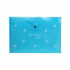 Saya Tr. Blue My Clear Bag Flower, Dimensions: 340 x 15 x 350 mm, Weight: 360 g (Pack of 12)