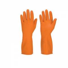 Chemisafe Orange Rubber Hand Gloves (Pack of 10)