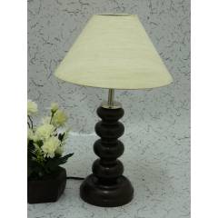 Tucasa Smart Wooden Table Lamp with Khadi Shade, LG-1079
