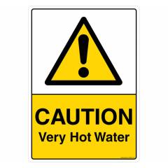 Safety Sign Store Caution: Very Hot Water Sign Board, CW406-A4AL-01