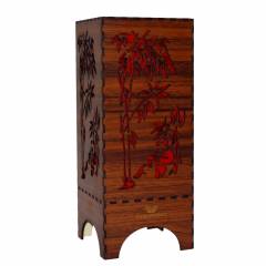Dizionzrio DTBLPBR Red Handicrafts Wooden Look Hand Made Night Table Lamp
