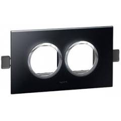 Legrand Arteor 2 Module Leather Galuchat Round Cover Plate With Frame, 5763 04