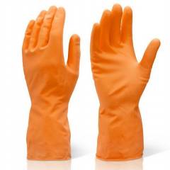 Ufo 90g Orange Flock Lined Latex Chemical Resistant Gloves, Size: XL