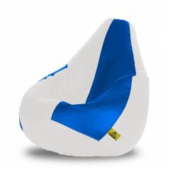 Dolphin DOLBXXL-23 White & Royal Blue Bean Bag Cover without Beans, Size: XXL