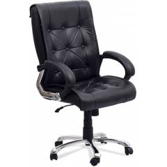 Mezonite Leatherette Black Medium Back Office Chair