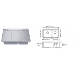 Nirali Exa Satin Finish Kitchen Sink, Size: 800x495 mm