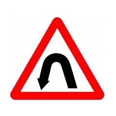 Asian Loto 3 mm Traffic Sign Left Hairpin Bend , ALC-SGN-57-900