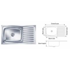 Nirali Elegance Ultra Satin Finish Kitchen Sink, Size: 915x510 mm