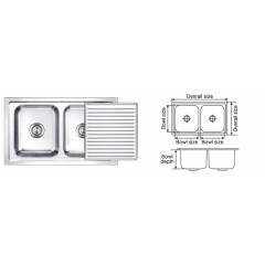 Nirali Super Slider Glossy Finish Kitchen Sink, Bowl Size: 340x400x241 mm