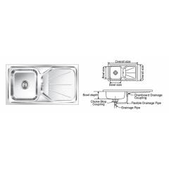 Nirali Elegance Unique Satin Finish Kitchen Sink, Size: 1040x510 mm