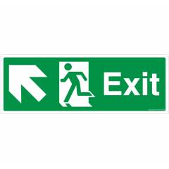 Safety Sign Store Exit Left and Up Sign Board, FE207-1029NGR-01