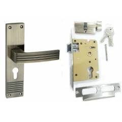 Atom O-31 Brass Antique Finish Cylindrical Mortise Lock Set With 3 Brass Keys