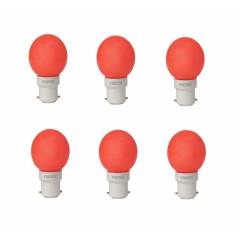 Pyrotech 0.5W LED Deco Red Bulb, PELB0.5X6R (Pack of 6)