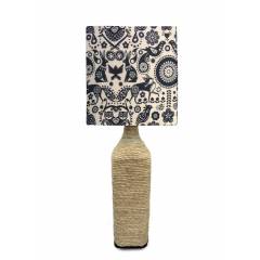 What Scrap Rope Square Indian Art Table Lamp