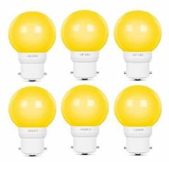 Luminous Amber Eco 0.5W B22 Yellow LED Bulb, TLM0UDB2DYWP5 (Pack of 6)