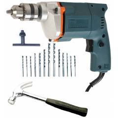 Tiger TGP10 10mm Electric Drill Machine with 13 HSS Bits & 1 Hammer