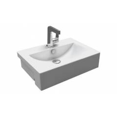 Bravat C22108W-1 Square Semi-Recessed Wash Basin