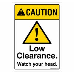 Safety Sign Store Caution: Low Clearance, Watch Your Head Sign Board, SS638-A5AL-01