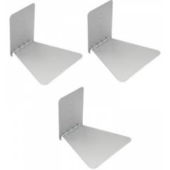 Home Store Solid Set of three Invisible Room Decorative Bookcase Holder (Finish Colour - Silver)