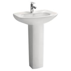 Cera Calvina Wall Hung Wash Basin With Full Pedestal, 1064, Colour: Ivory