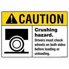 Safety Sign Store Caution: Crushing Hazard Sign Board, FS109-A4V-01