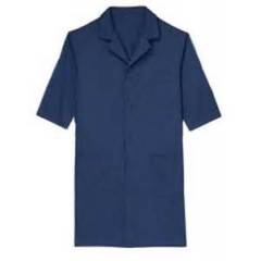 Ishan Navy Blue Cotton/Satin Fabric Half Sleeve Lab Coat, 5444, XL