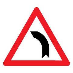 Asian Loto 3 mm Traffic Sign Road bends-Left Sign Board, ALC-SGN-17-900