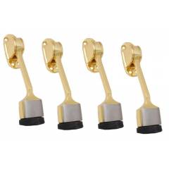 SmartShophar 5 Inch Brass Gold Silver Vanilla Door Stopper, 50519-BSTPV-GS05-P4 (Pack of 4)