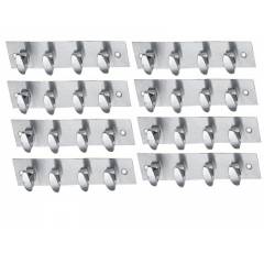 SmartShophar 8 Inch 4 Legs Stainless Steel Silver Trums Wall Hook (Pack of 8), 54620-SHKT-SL08-P8
