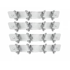 SmartShophar 8 Inch 4 Legs Stainless Steel Silver Simply Wall Hook (Pack of 4), 54619-SHKS-SL08-P4