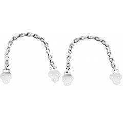SmartShophar 8 Inch Stainless Steel Silver Mask Table Chain, 65067-SSTC-SS08-P2 (Pack of 2)