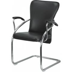 Atharvo 110 Black Medium Chrome Frame Visitor Chair