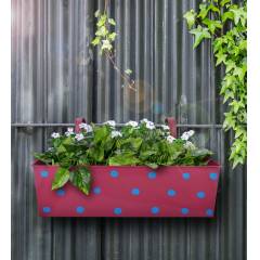 Green Girgit Polka Dot Pink Rectangular Planter, GG_PDRP