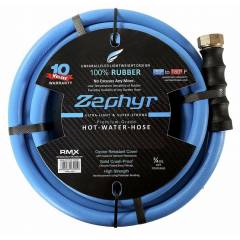 Zephyr 3/4 Inch Next Gen Rubber Garden Hose with Brass End Fitting, Length: 25 ft