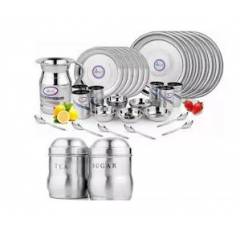 Airan 37 Pieces Stainless Steel Dinner Set with Free Tea & Sugar Container