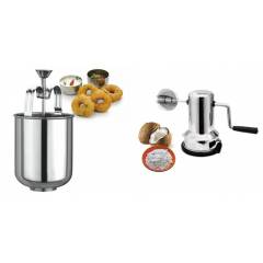 SM Combo of Stainless Steel Menduwada Maker & Coconut Scrapper
