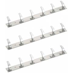 Doyours 3 Pieces 6 Prong Dotted Multipurpose Hook Rail Set, DY-1271