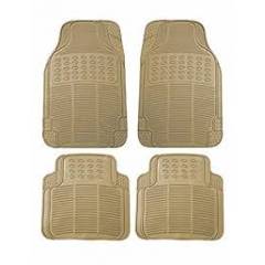 Evergreen Universal Beige Rubber Foot Mat Set For Car Floor