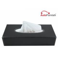 Autofurnish Black Leather Finish Tissue Holder Box with Free Tissues