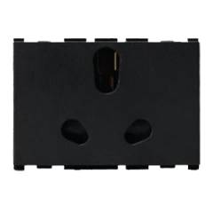 Panasonic Black Vision 6 & 16 A 3 Pin Twin Socket 3M, WIM 1253B (Pack of 5)
