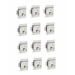 SmartShophar 3 Inch Brass Steel Vmark Wardrobe Lock (Pack of 12), 54512-WDL-03-P12